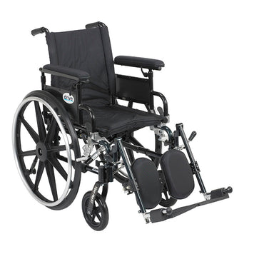 Drive Medical PLA416FBFAARAD-ELR Viper Plus GT Wheelchair with Flip Back Removable Adjustable Full Arms, Elevating Leg Rests, 16" Seat